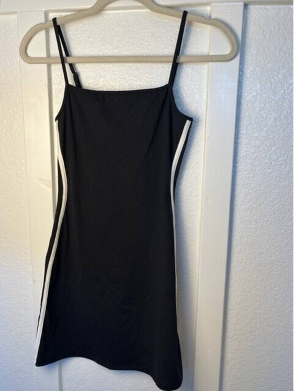 Black Mini Slip Dress with White Side Stripes - Size XS By Wild Fable.